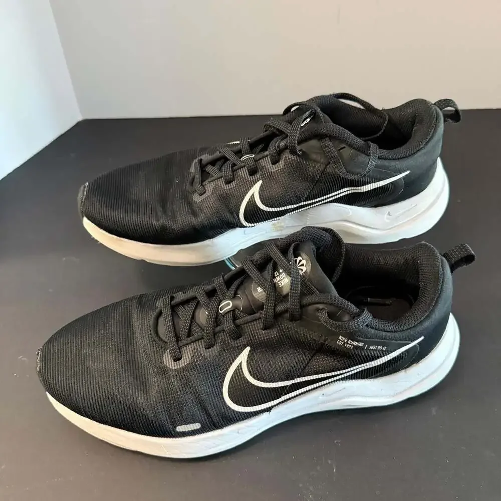 Nike Downshifter‎ 12 Running Shoes Black White Size 10